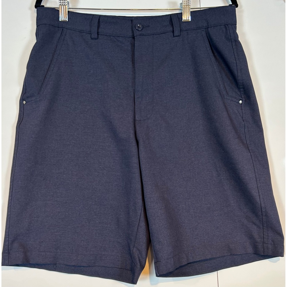 Bolle‎ Golf Tech Mens Navy Blue Heather Performance Shorts Size 34 Inseam 10
